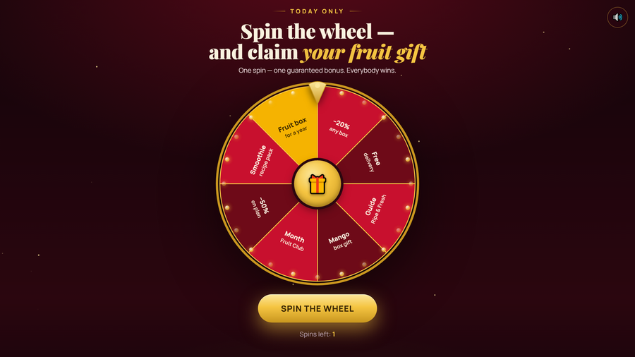 Wheel of Fortune — spin-to-win lead magnet